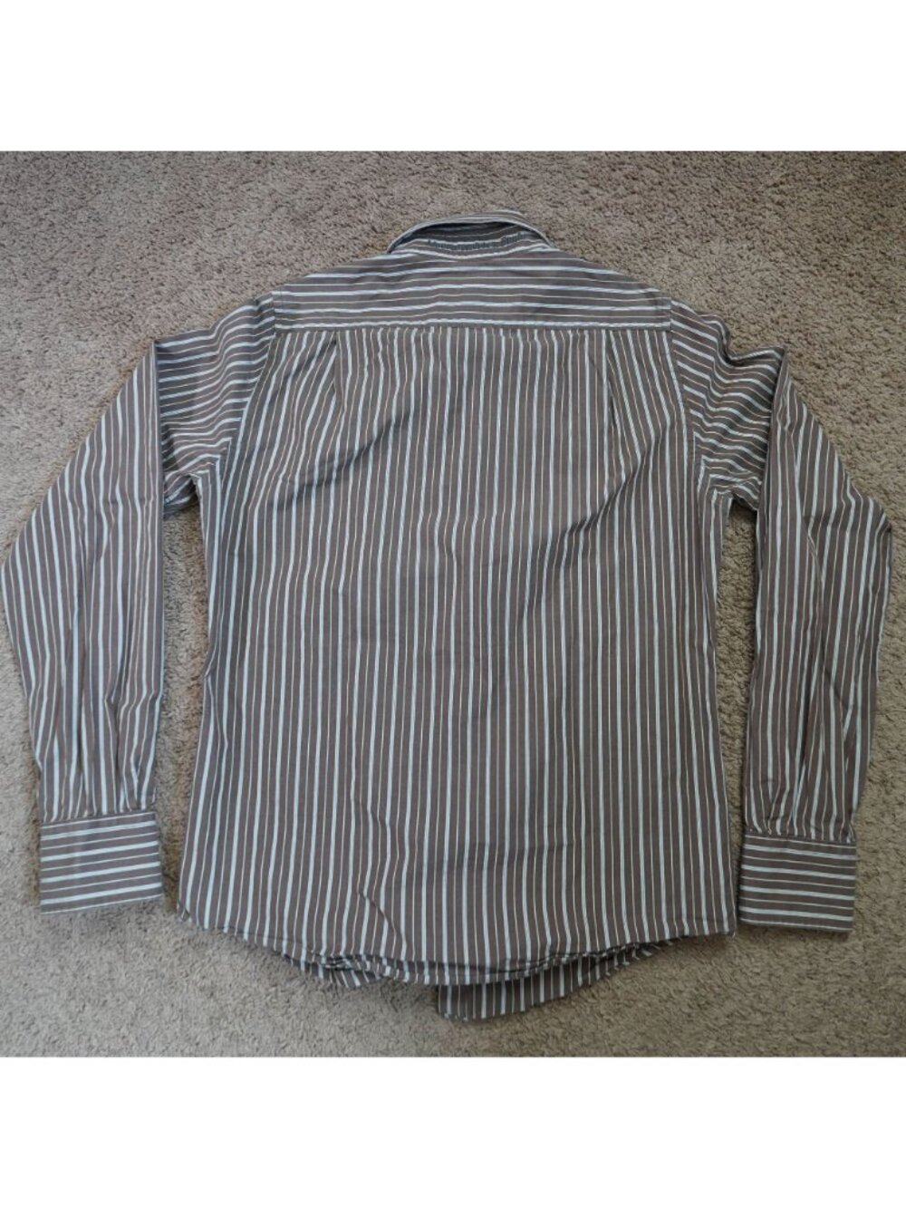 Abercrombie & Fitch Button Up Shirt Mens M Brown Muscle Fit Long Sleeve Cotton - Picture 2 of 10